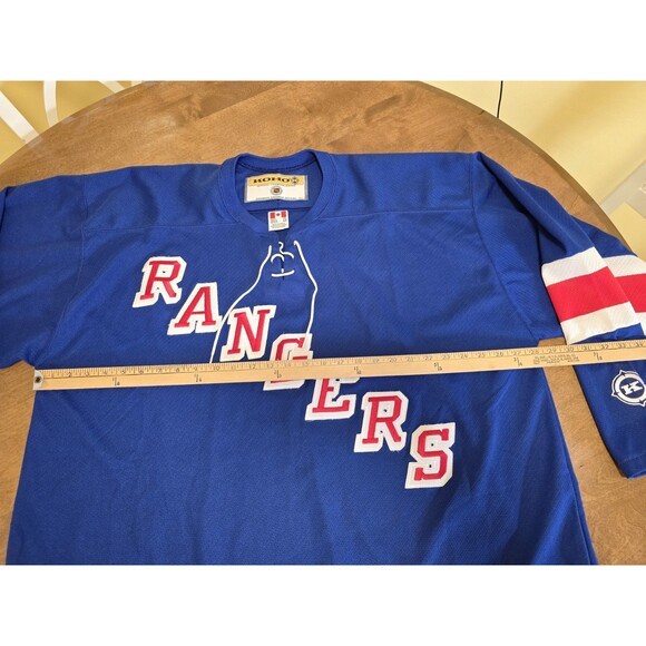 Vintage KOHO NEW YORK RANGERS BLUE JERSEY SIZE XXL Lace Front EUC Blank Back - Picture 13 of 17